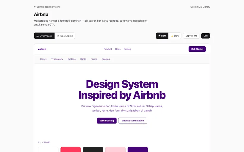One brief opened: colour tokens, type, components, ready to copy