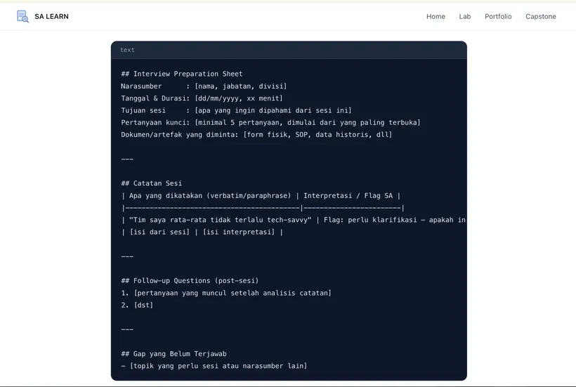 Template kerja yang bisa langsung dipakai, bukan cuma teori