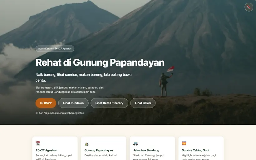Rehat di Gunung Papandayan
